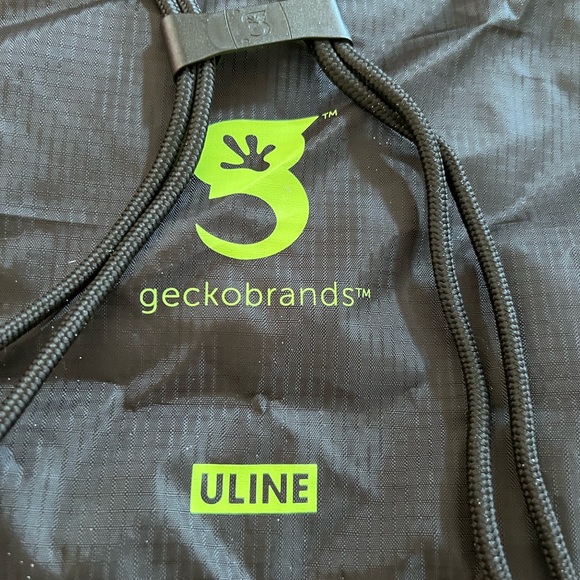 NEW Gecko-brands Black & Green Waterproof Drawstring Backpack Bag NEW with TAGS - Picture 6 of 6